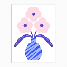 Blue Flowers In A Vase Art Print