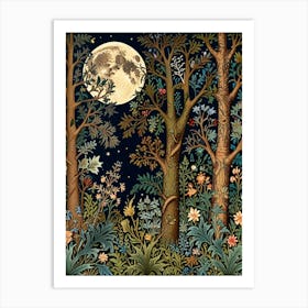 William Morris Moonlight In The Forest 16 Art Print