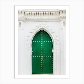 Green Door in morocco Art Print