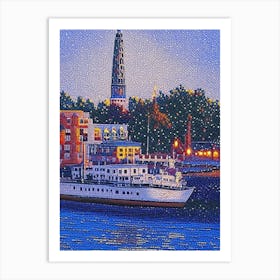 Wilmington, City Us  Pointillism Art Print