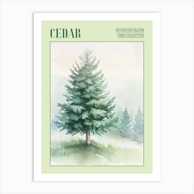 Cedar Tree Atmospheric Watercolour Painting 4 Poster Art Print