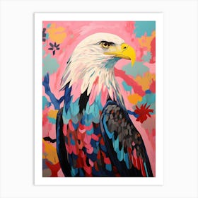 Pink Scandi Bald Eagle 3 Art Print