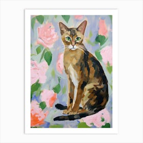 A Abyssinian Cat Painting, Impressionist Painting 1 Art Print