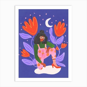 Moon Girl Art Print