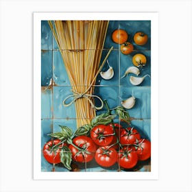 Tomatoes And Garlic Art Print