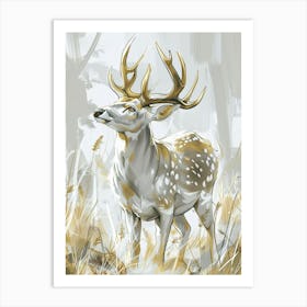Deer Precisionist Illustration 4 Art Print