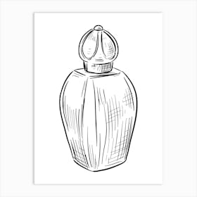 Drawing Of A Perfume Bottle Art Print