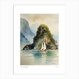 Ha Long Bay, Vietnam 3 Watercolour Travel Poster Art Print