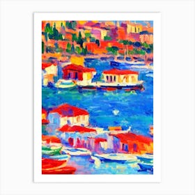 Port Of Antalya Turkey Brushwork Painting harbour Art Print