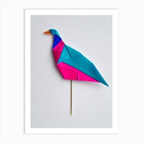 Peacock Origami Bird Art Print