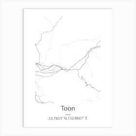 Toon,Japan Minimalist Map Poster