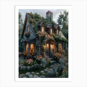 Cottage In The Woods Art Print