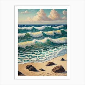 Waves At The Beach Art Print