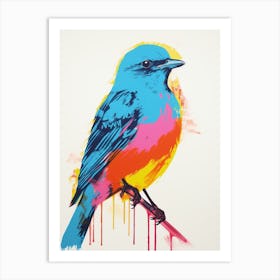 Andy Warhol Style Bird Bluebird 3 Art Print