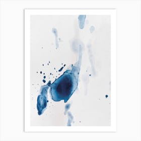 Sea Blue Abstract Aquarelle 1 Art Print