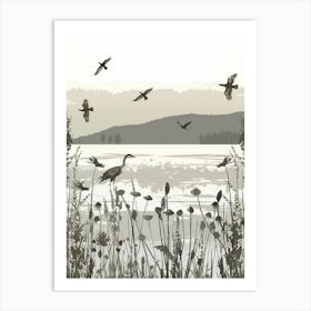 Birds And Flowers Art Print