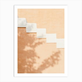 White Steps On A Mud Wall Art Print