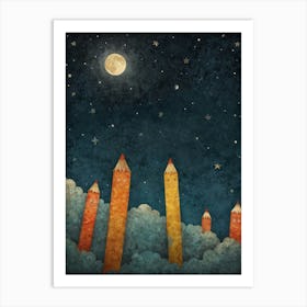 Pencils In The Sky Art Print