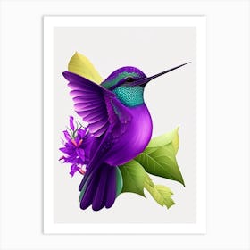 Violet Crowned Hummingbird Cute 2 Art Print