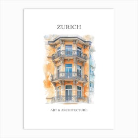 Zurich Travel And Architecture Poster 4 Art Print