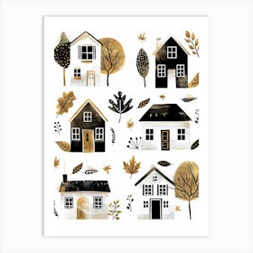 Autumn Houses Art Print