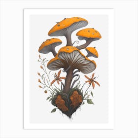 Mushrooms Painting (4) 1 Art Print
