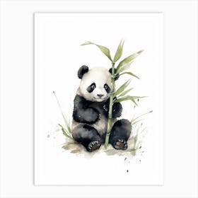 Baby Panda Watercolor Art Print