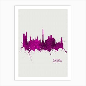 Genoa Italy City Purple Art Print