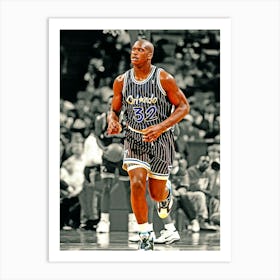 Shaquille O Neal Of The Orlando Magic Runs Against The Atlanta Hawks Art Print