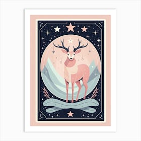 Deer Tarot Card Style  Art Print