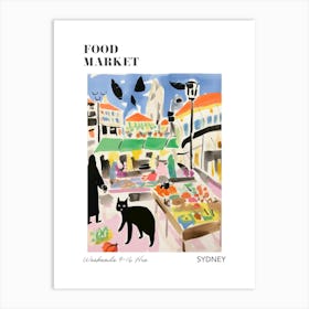 The Food Market In Sydney 3 Illustration Poster Art Print