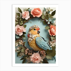 Bird In A Wreath 5 Art Print