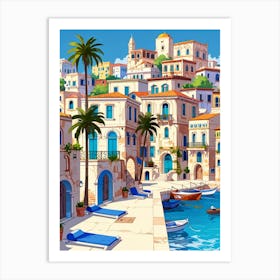 Mediterranean Seaside Art Print