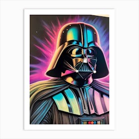 Darth Vader Star Wars Neon Iridescent (33) Art Print