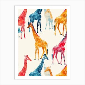 Giraffe Watercolour Pattern Art Print