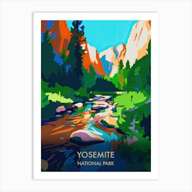 Yosemite National Park Travel Poster Matisse Style 3 Art Print