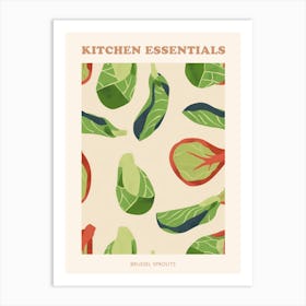 Brussel Sprouts Pattern Illustration 2 Poster Art Print