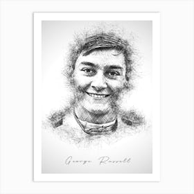 George Russell Driver Sketch 1 Art Print