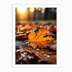 Autumn Leaves after Rain 2 Art Print