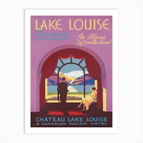 Lake Louise Canada Vintage Travel Poster Art Print