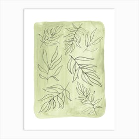 Watercolor Leaf Drawing Art Print