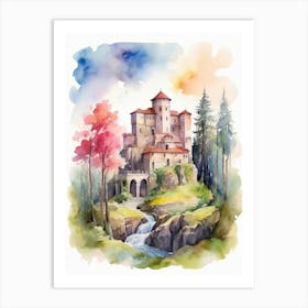 Watercolor Castle Art Print