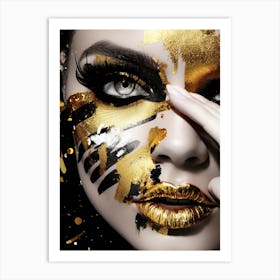 Black And Gold Makeup 2 Art Print