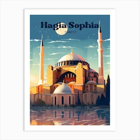 Hagia Sophia Turkey Byzantine Architecture Travel Art Illustration Art Print