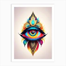 Enlightenment, Symbol, Third Eye Tattoo 1 Art Print