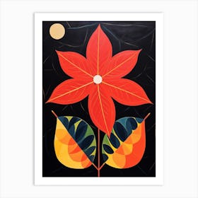 Poinsettia 4 Hilma Af Klint Inspired Flower Illustration Art Print