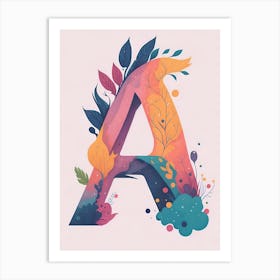 Colorful Letter A Illustration 65 Art Print