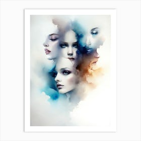 Three Women'S Faces Art Print