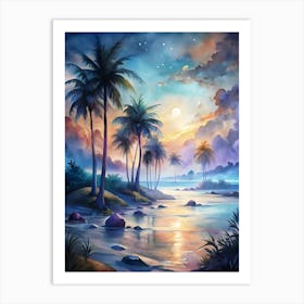 Sunset By The Beach Art Print