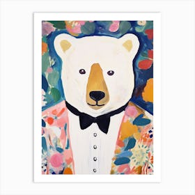 White Bear In A Suit Painting Art Print